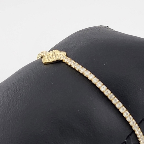 Gold Tone Heart Bracelet Sterling silver 925 dipped in gold - Picture 8 of 10